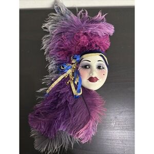 Unique Creations Lady Face Mask Wall Hanging Decor New Open Box NO BOX Purple